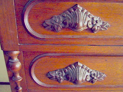 mahogany desk detail